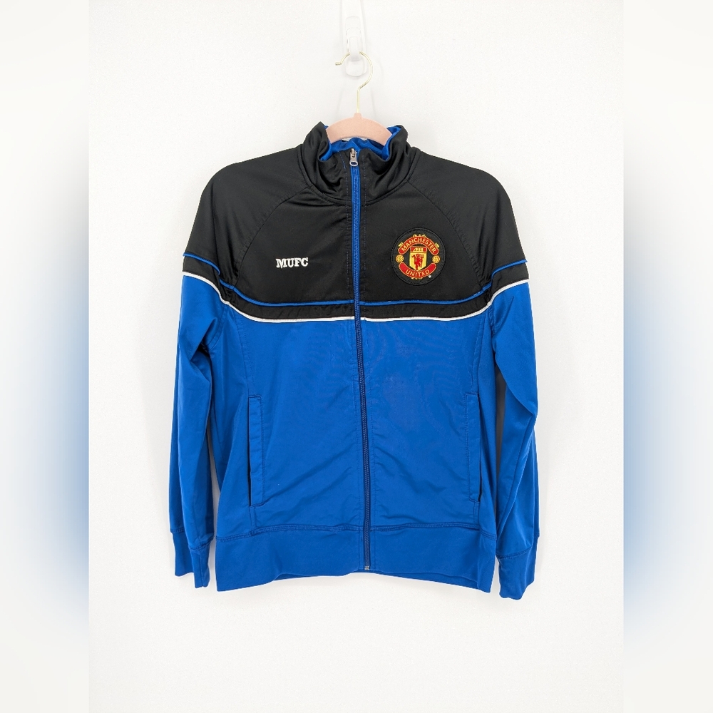 Manchester United Men's Zip Up Active Performance Jacket Blue/Black Size Small